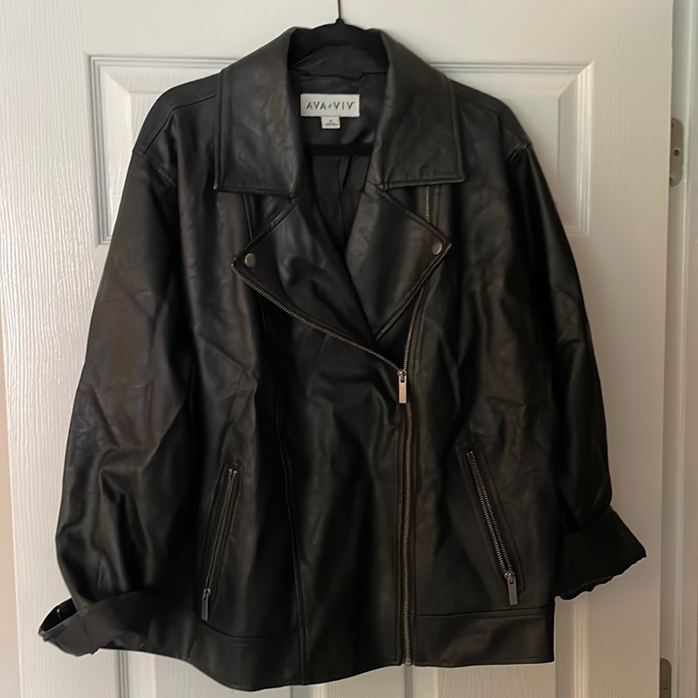 Plus Size Moto Jacket (Faux Leather)